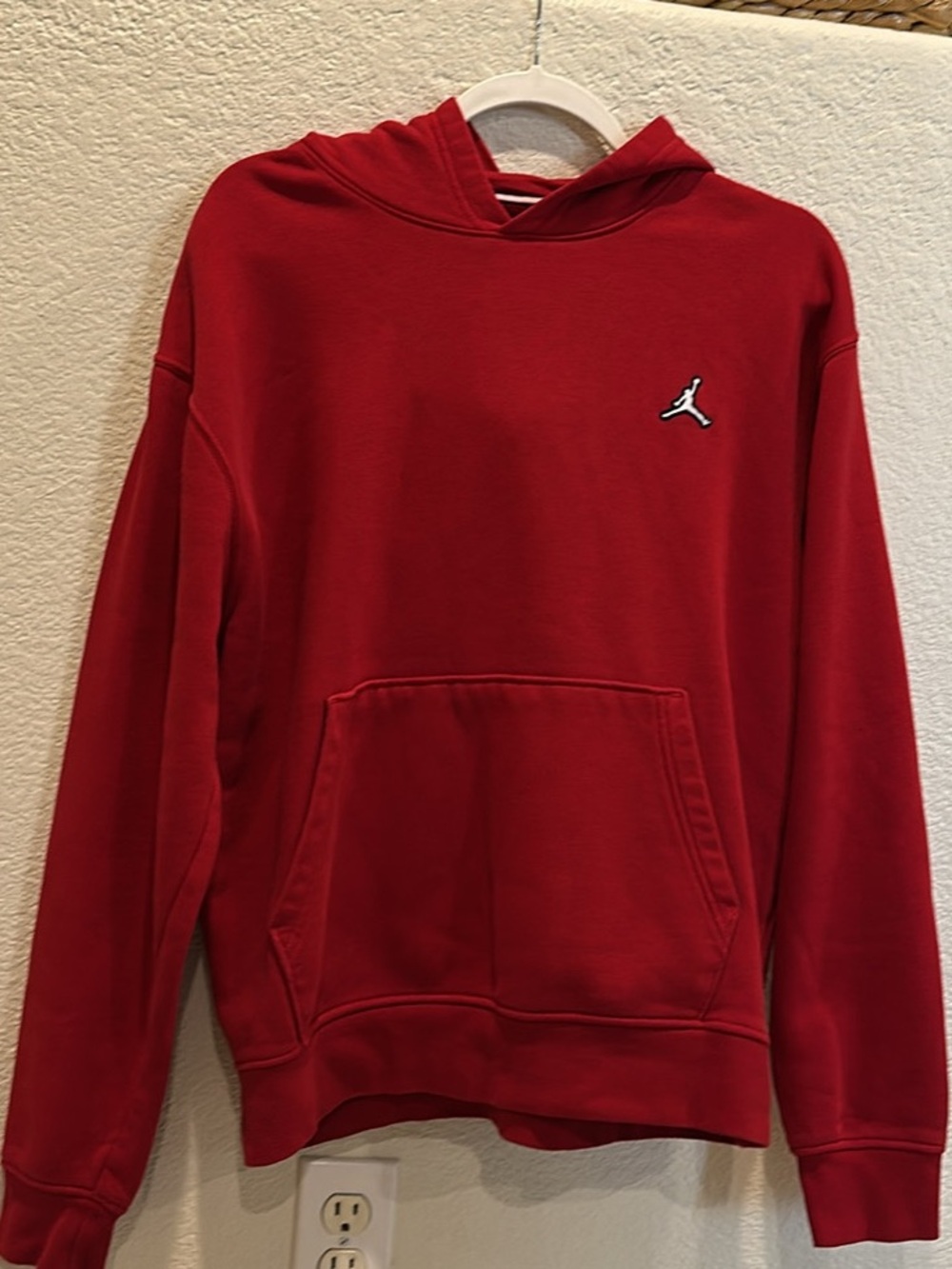 Jordan Red Crewneck Hoodie with White Jumpman
